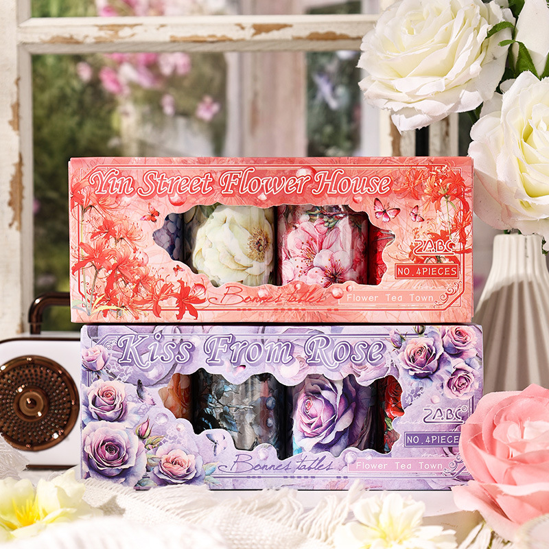 Zabc Cross-Border Huayang Chaideng Series Tape Set Box Handbook Decoration Collage Material DIY 2 Styles