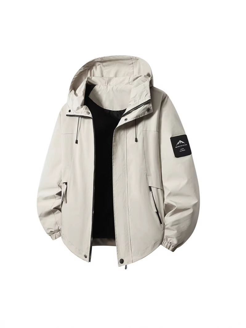 Men's Jacket Spring and Autumn 2026 New Style Hooded Workwear Jacket Men's Cool Windbreaker Trendy Brand Outerwear