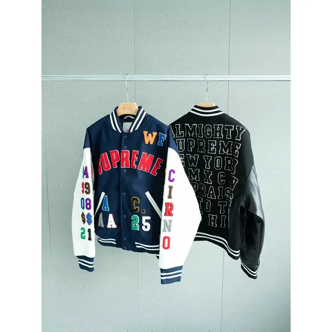 [Cow Goods] Ding level Jacket Autumn/Winter Trendy Single S Home SS25 Week 3 Praises Varsity Jacket Snow Neil Decal Pattern School Team Long Sleeve Baseball Jacket American Trendy Jacket Unisex