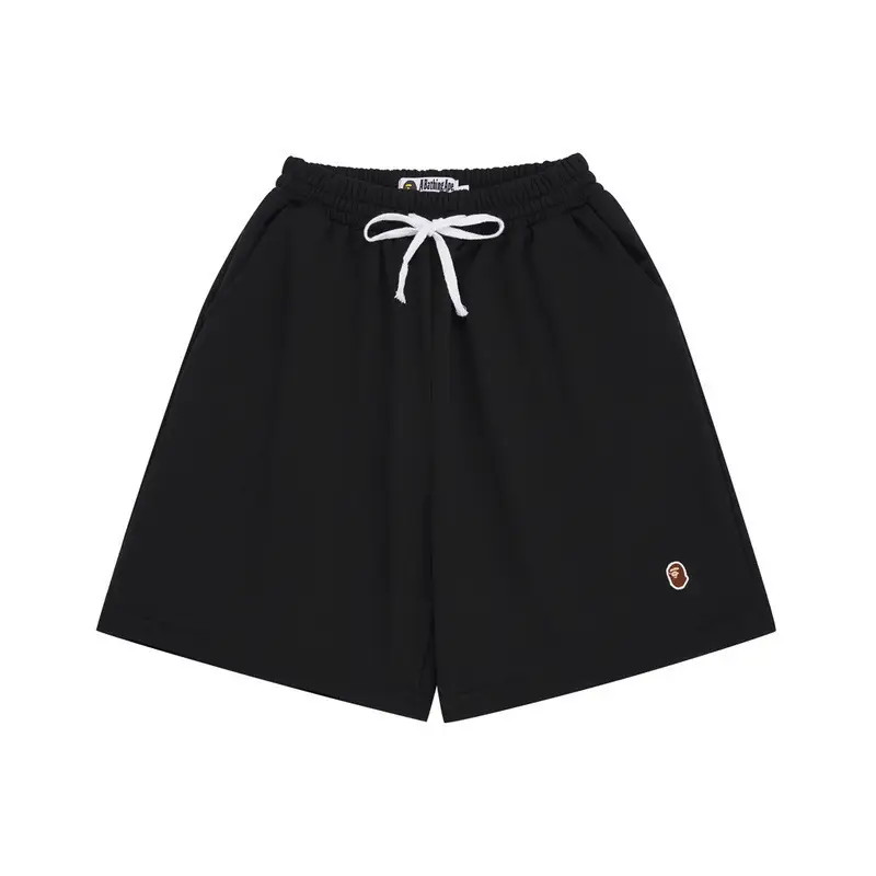 Japanese-Style Trendy Bape E Embroidered Small Logo Shorts Summer Youth Men's Casual Large Size Simple Beach Shorts Women