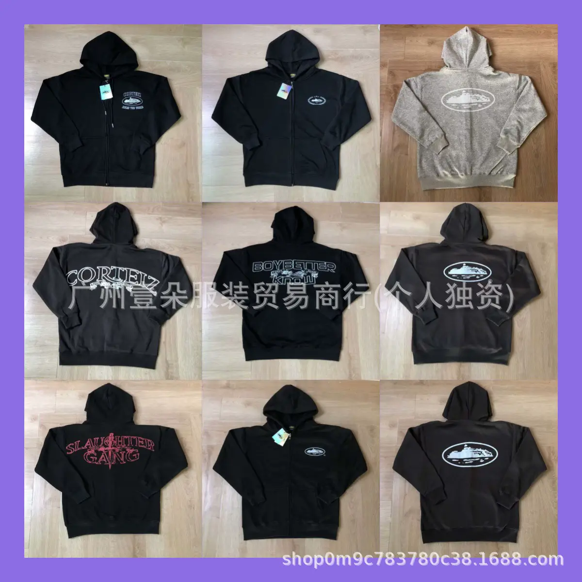 25FW Wholesale Alcatraz Classic Wheelbarrow Letter Hip Hop Thickened Zipper Cardigan Hooded Sweatshirt Men's and Women's Tide