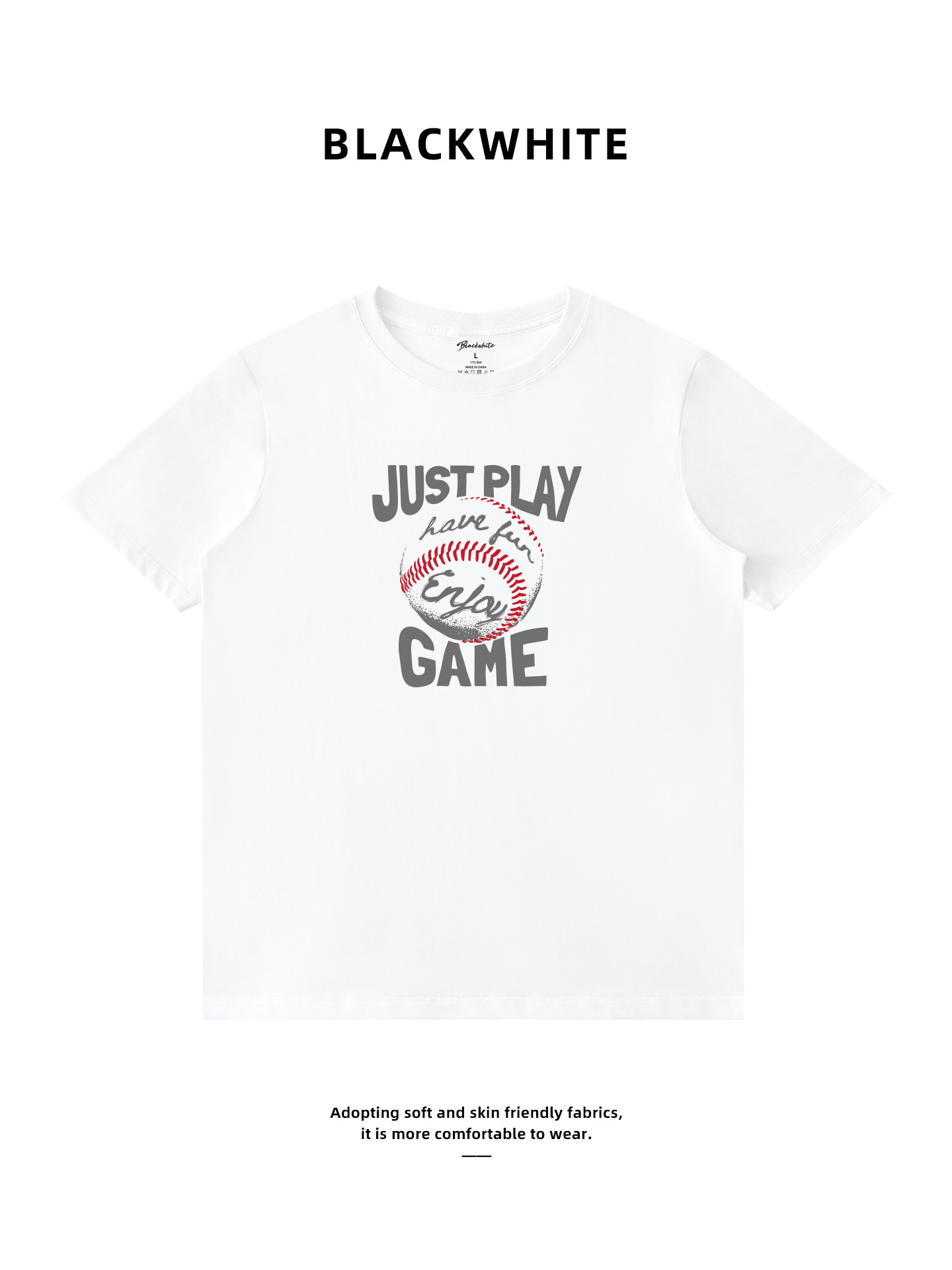 Sports Fashion Brand Baseball Print T-Shirt, Loose Fit, Slimming, Lazy Style, Youth Round Neck Short-Sleeve Casual Base Shirt Q690