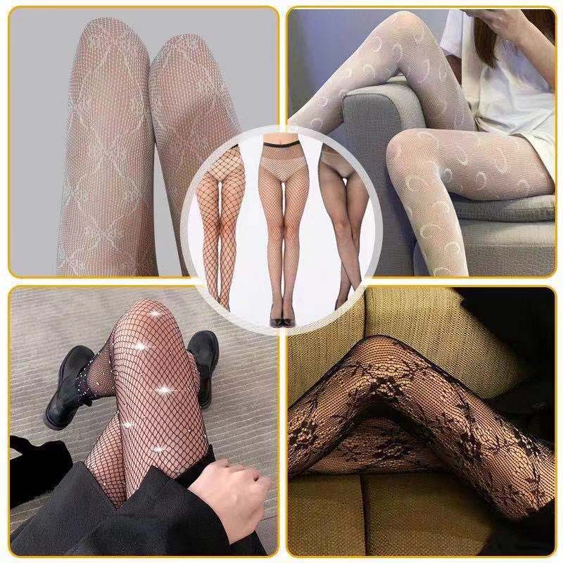 Factory in stock wholesale sexy mesh JK black stockings cross-border trade white moon double g pants fishnet stockings