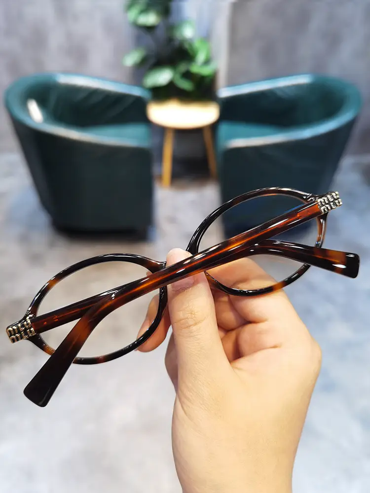 Jandan Luoxin New Stylish Glasses Frame Men and Women Trendy Retro Minimalist Plate round Frame Glasses Frame Myopic Anti Blue-Ray