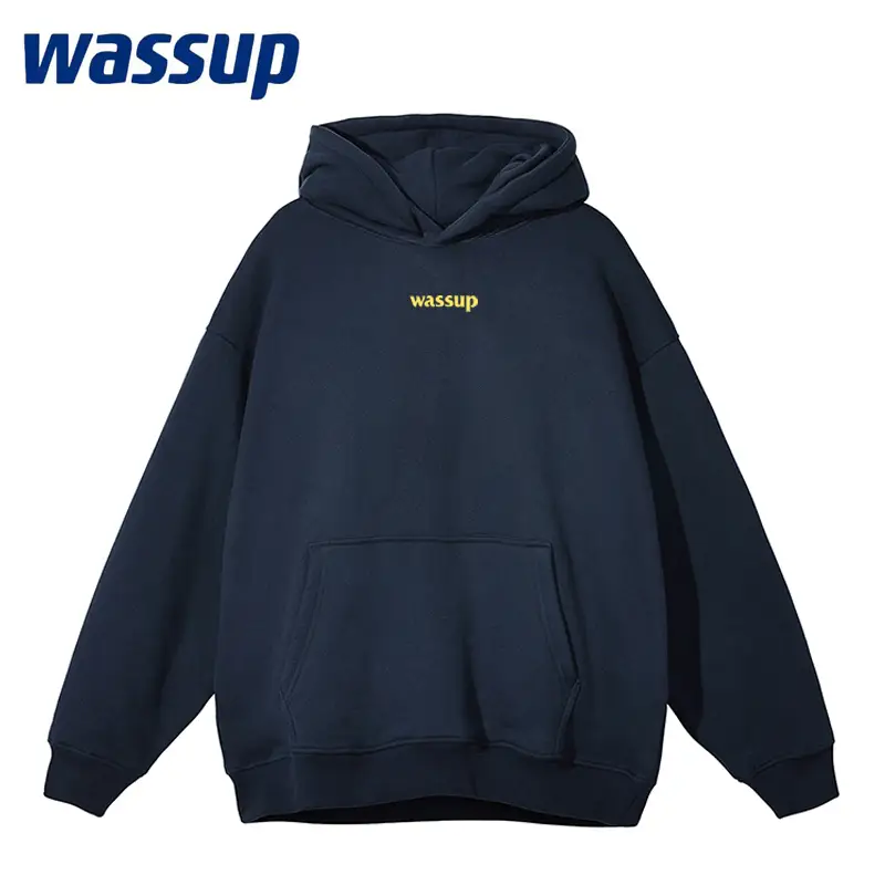 Wassup Flagship Store Authentic Fall and winter Hooded Sweatshirt Heavy weight pure cotton Loose Hoodies for Men and Women Couple letter Tops