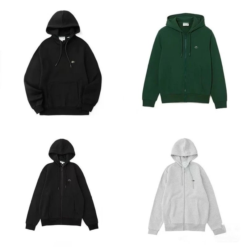 Cross-border alligator yu men's cotton autumn and winter embroidery label zipper hooded hoodie Foto QC de WEIDIAN na Qualit.ly
