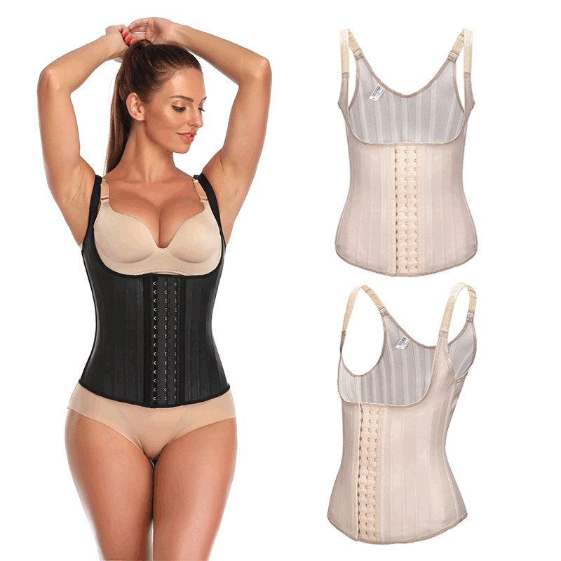 Latex Corset with Smooth Surface, Latex Corset with 25 Bones for Waist Shaping, One-Piece Body Shaper, Tummy Control Camisole, Bustier Vest