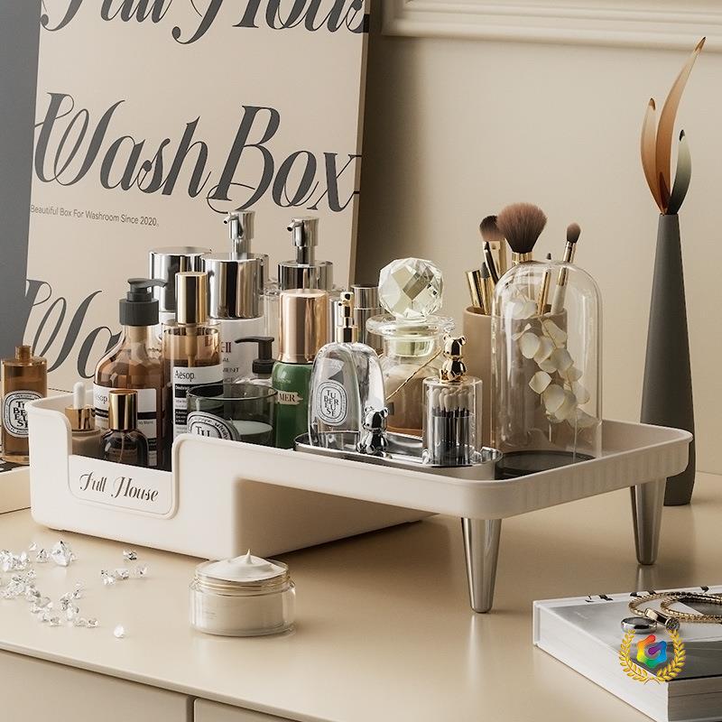 ☽ Light Luxury Ins-Style Cosmetics Storage Rack, Dressing Table Mask Storage Rack, Bathroom Dust-Proof Desktop Storage Box