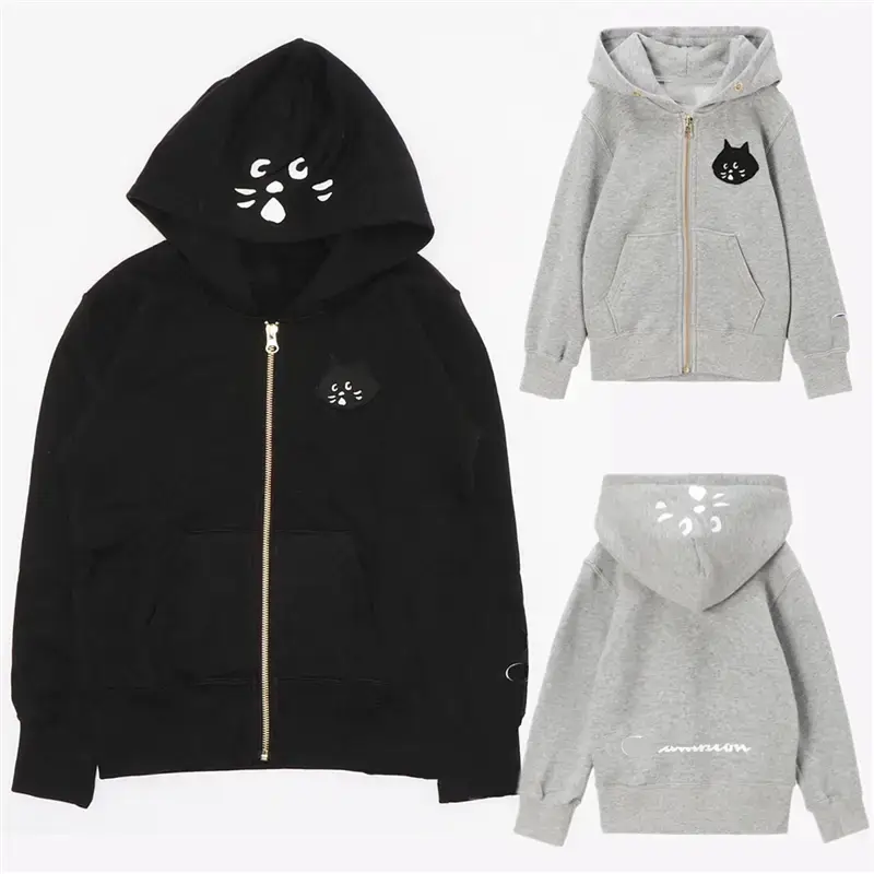 Japanese-Style 25 Surprise Cat Collaboration Model, New Autumn Collection, Versatile Hooded Fleece Jacket for Men and Women