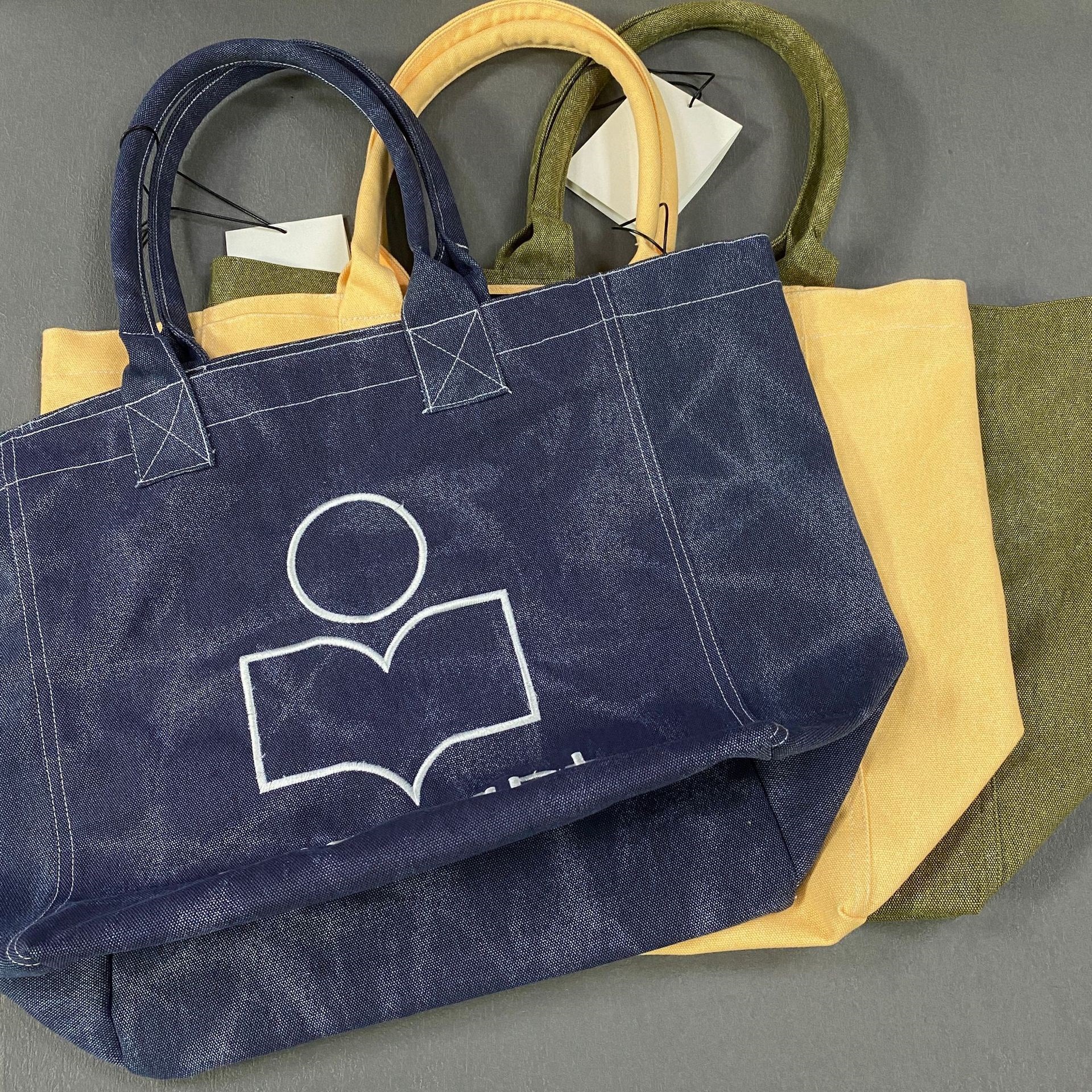 Lotte Export Japanese and Korean Style Mar Canvas Bag Casual Shopping Bag Tote Bag Tote Bag Embroidered Label Foto QC da 1688 su Qualit.ly