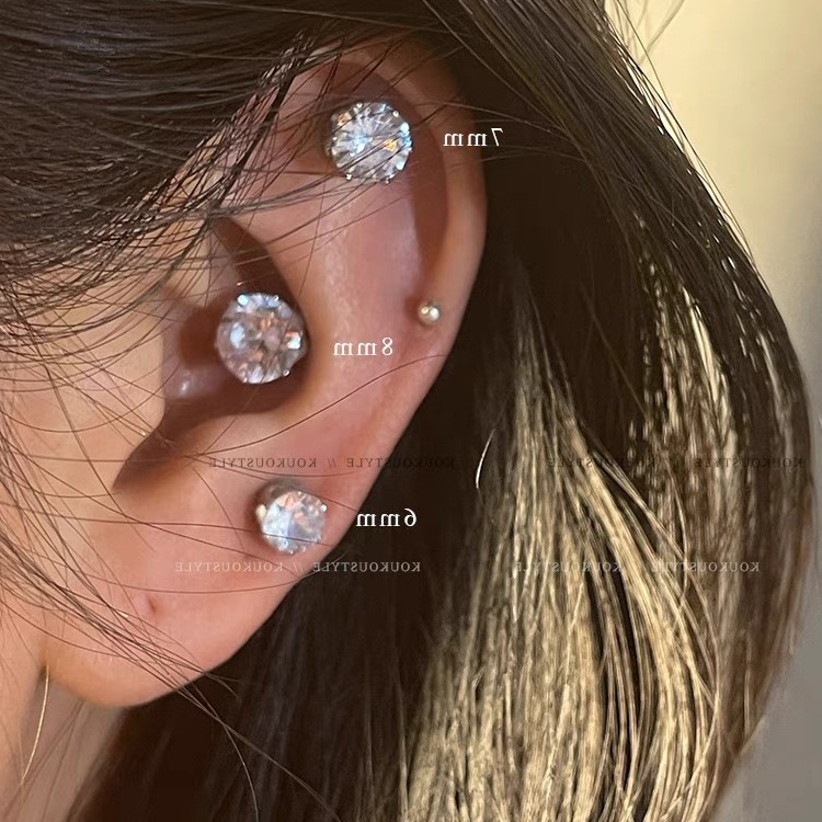 Ear Clips for Women Without Pierced Ears, Wholesale, Simple Design, Light Luxury, High-End Feel, Sparkling Zircon, Magnetic Ear Studs, Small Ear Studs