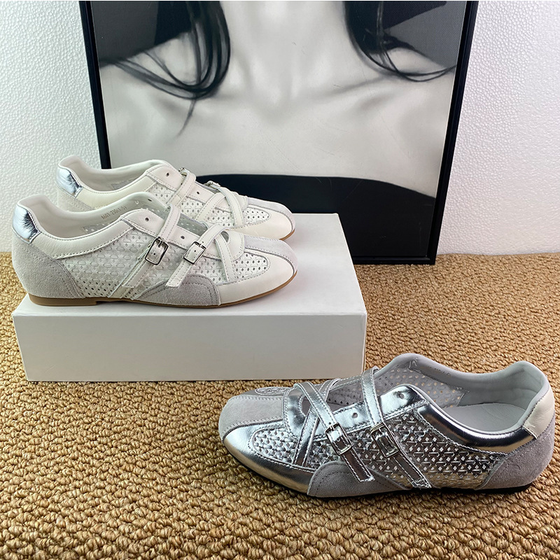 First-Layer Cowhide Vintage Woven Ballet-Style German Training Shoes for Women 2026 Summer New Comfortable Lightweight Casual Mary Jane Shoes