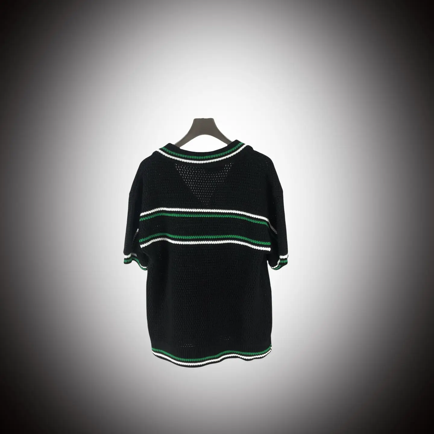 Cross-border ca Casa Men's Casual suit Short-sleeved Shorts Wool Knitted Shirt Color-block Knitted Loose Unisex