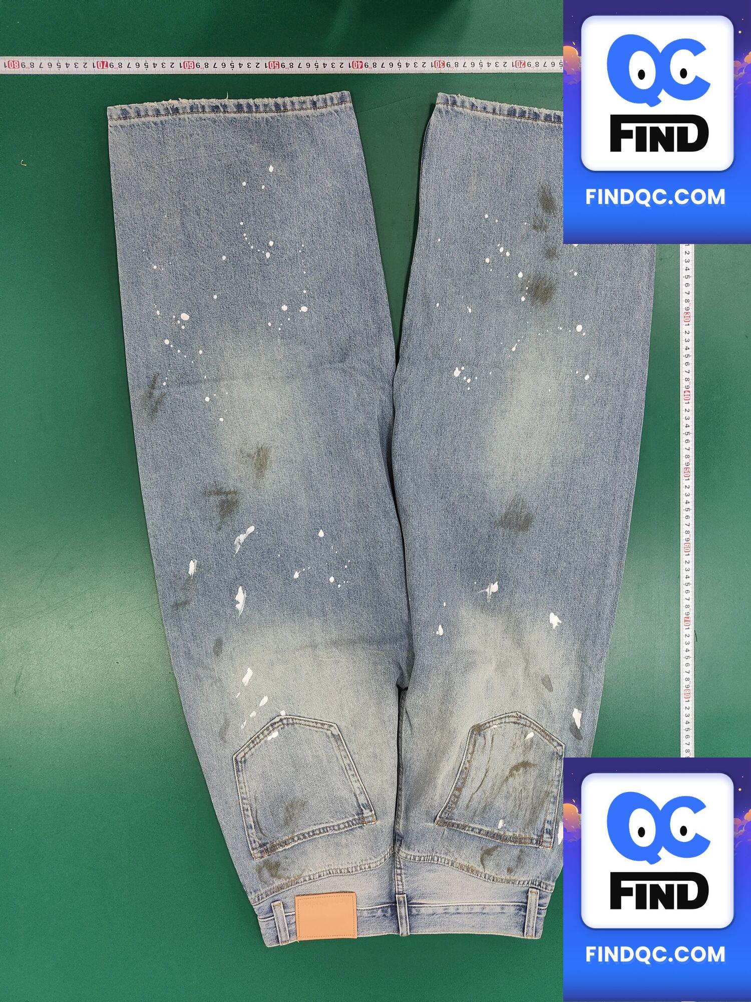 【Bound2] Self-Paint Graffiti Distressed Baggy Wide Legs Denim QC