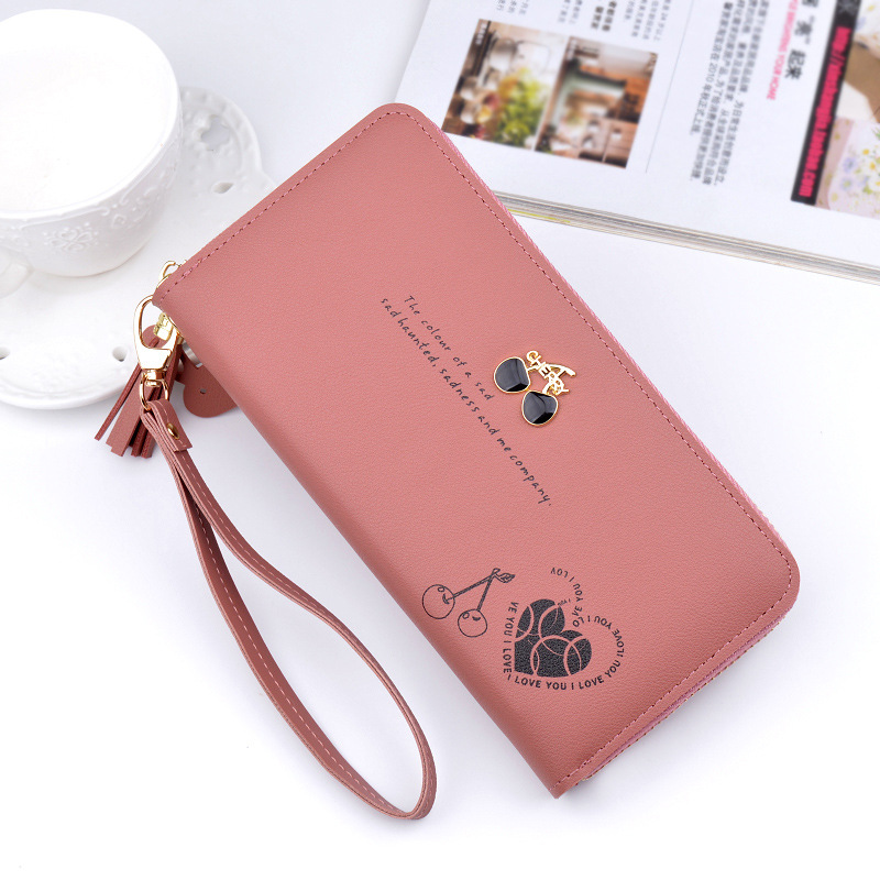 New Women's Wallet Women's Long Clutch Wallet Fashionable Large Capacity Zipper Tassel Wallet Change Mobile Phone Bag