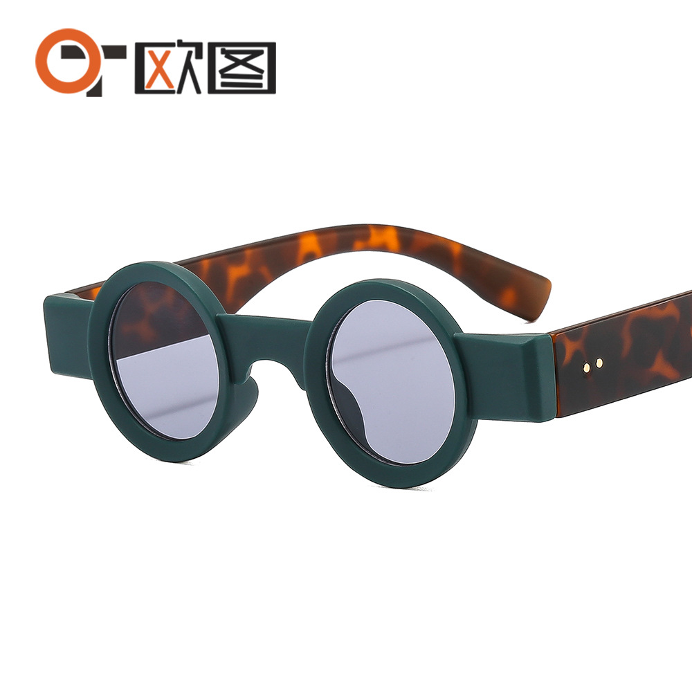 Punk round frame new personalized sunglasses PC color tide men and women ins catwalk European and American vintage sunglasses JH922