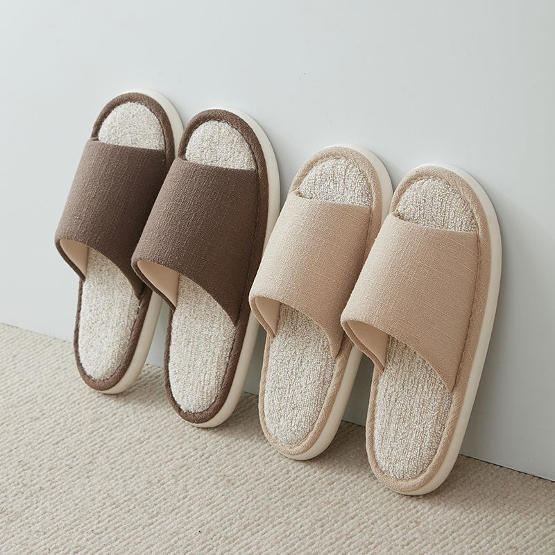 Japanese-style Linen Slippers Women's Summer Indoor Household Floor Hemp Bottom Cotton Linen Four Seasons Sweatshirt Slippers Home for Men