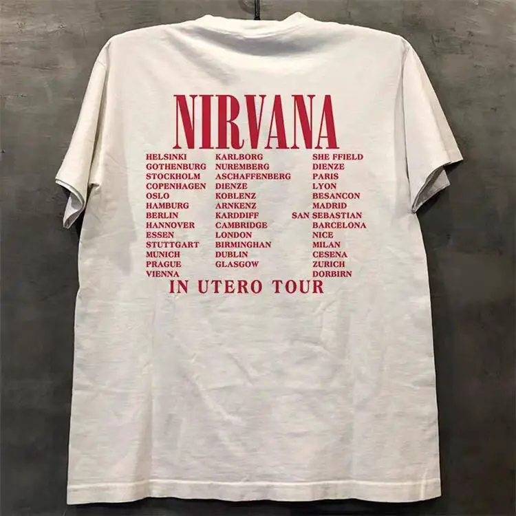 Xiao Chen's story is about 260 grams of heavyweight pure cotton! NIRVANA Nirvana Band vintage niche short sleeved T-shirt