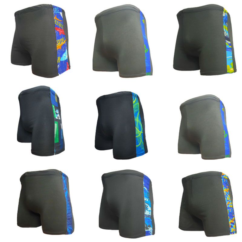 Milk silk men's boxer color matching swimming trunks manufacturers adult beach hot spring printing swimming equipment fashion shorts
