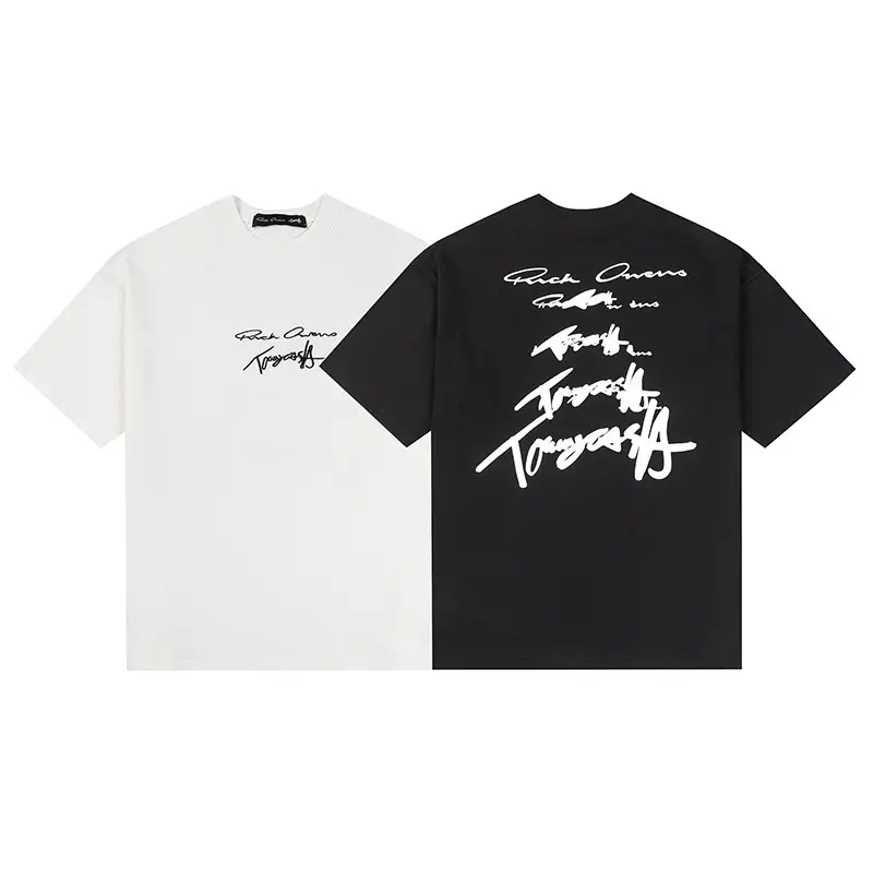 Maison Margiela Margiela Art Font Youth Pure Cotton Double Yarn High Weight Embroidered Short Sleeve t