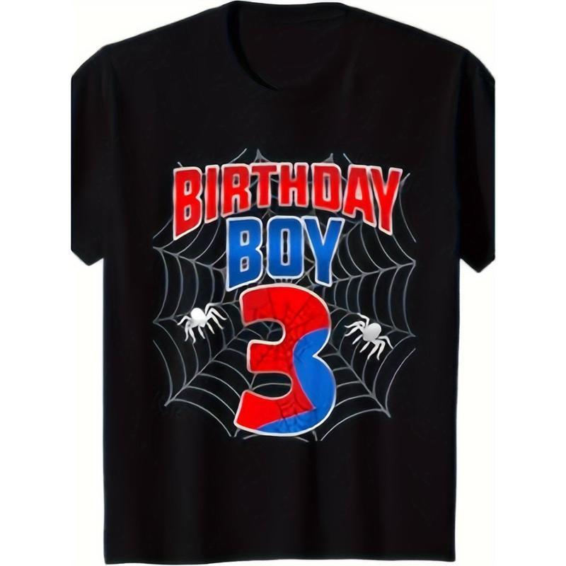 European Size Cross-Border Cotton Kids' Spider Web Graphic T-Shirt |     100% Cotton. |