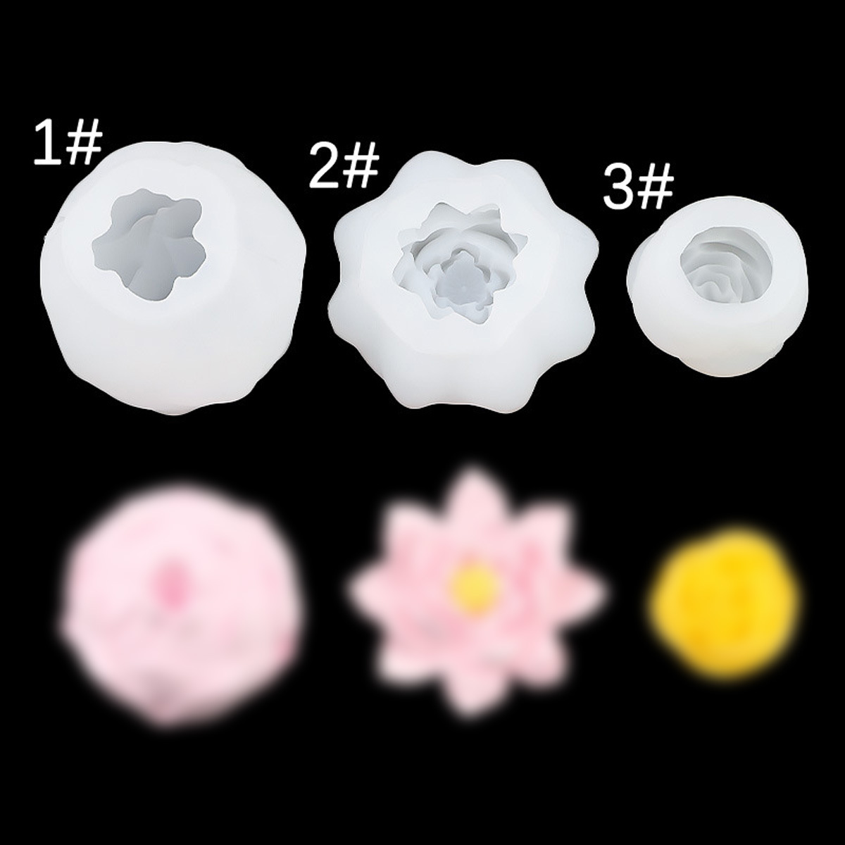 A Variety of Flower-Shaped Silicone Molds, Fondant Dessert Chocolate Baking Molds, Aromatherapy Candle Plaster Molds