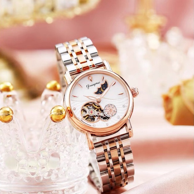New Luxury Watch for Women with a Lucky Goddess Design, Waterproof, High-End Niche Mechanical Watch for Girlfriend or Wife