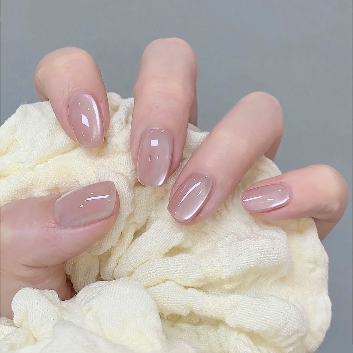 Division code nail nude white moonlight flash cat eye white wearing nail removable wearing nail patch wholesale