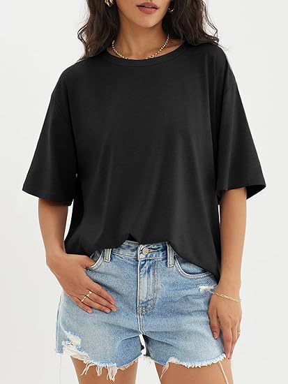 Cross-Border European and American Clothing Summer Sexy Right Shoulder T-Shirt Loose Threaded Short-Sleeved Women's Round Neck Plus Fat Milk Silk Top