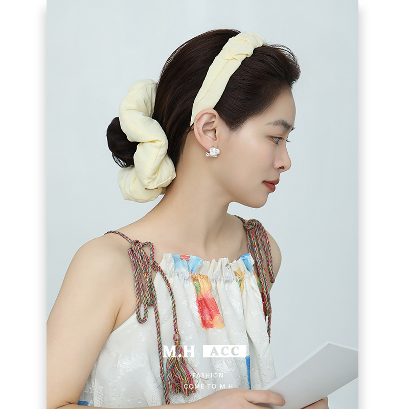 Casual Pure Color Classic Sweet Bow Headband for Women 2025 New K-Style Spring Elegant Versatile Headband