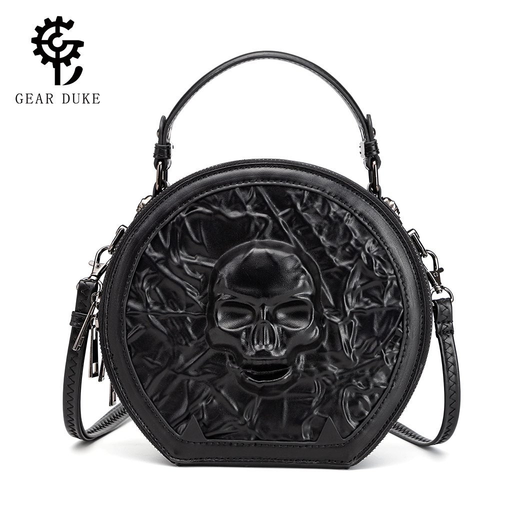 TEMU Southeast Asia Cross-border Hot Selling European and American Diablo Retro Punk Locomotive Women's Shoulder Crossbody Bag Satchel