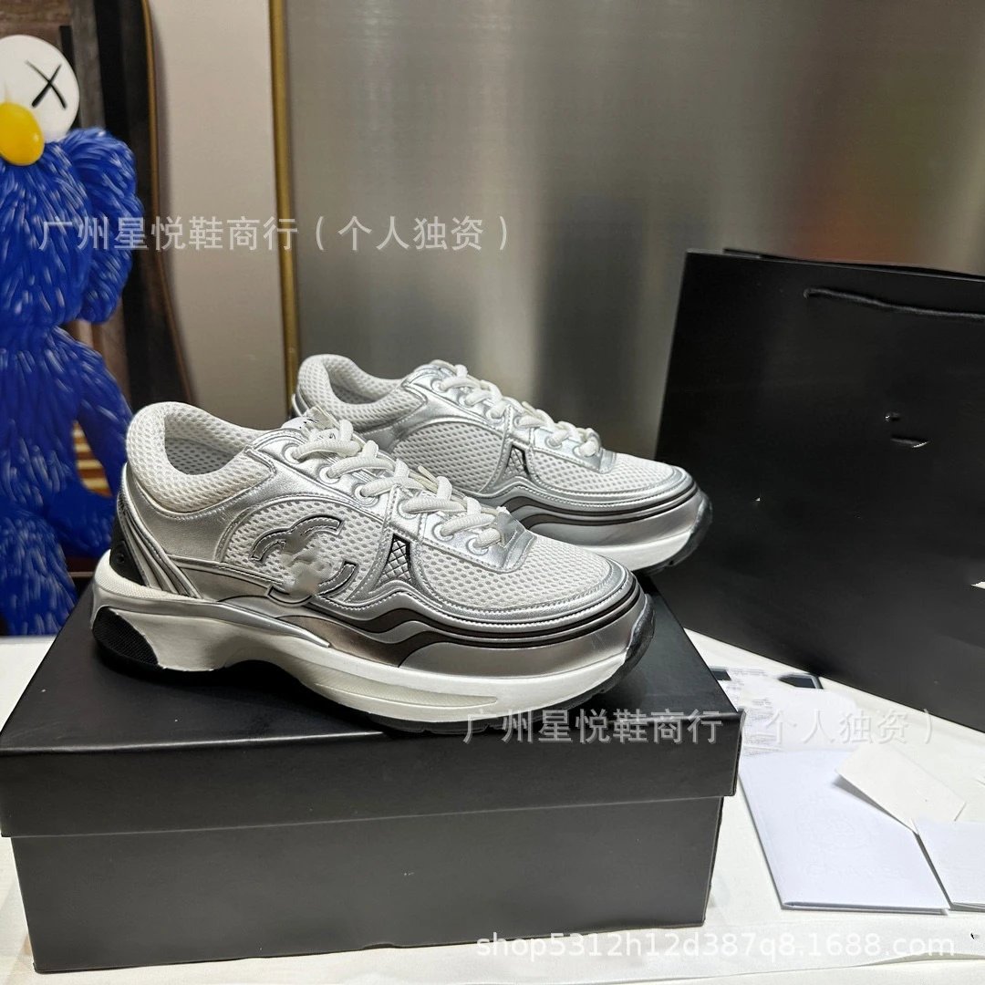 稥系列银角大王2025新款增高厚底休闲拼色网面运动鞋厚底老爹鞋女