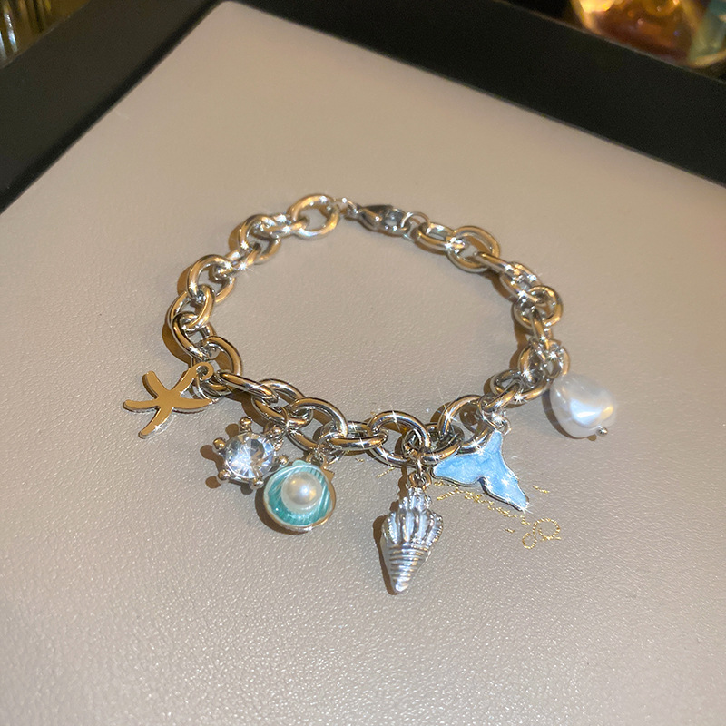 Personalized Starfish Conch Fish Tail Shell Marine Chain Bracelet Fashion All-match High-end Temperament Adjustable Bracelet for Women