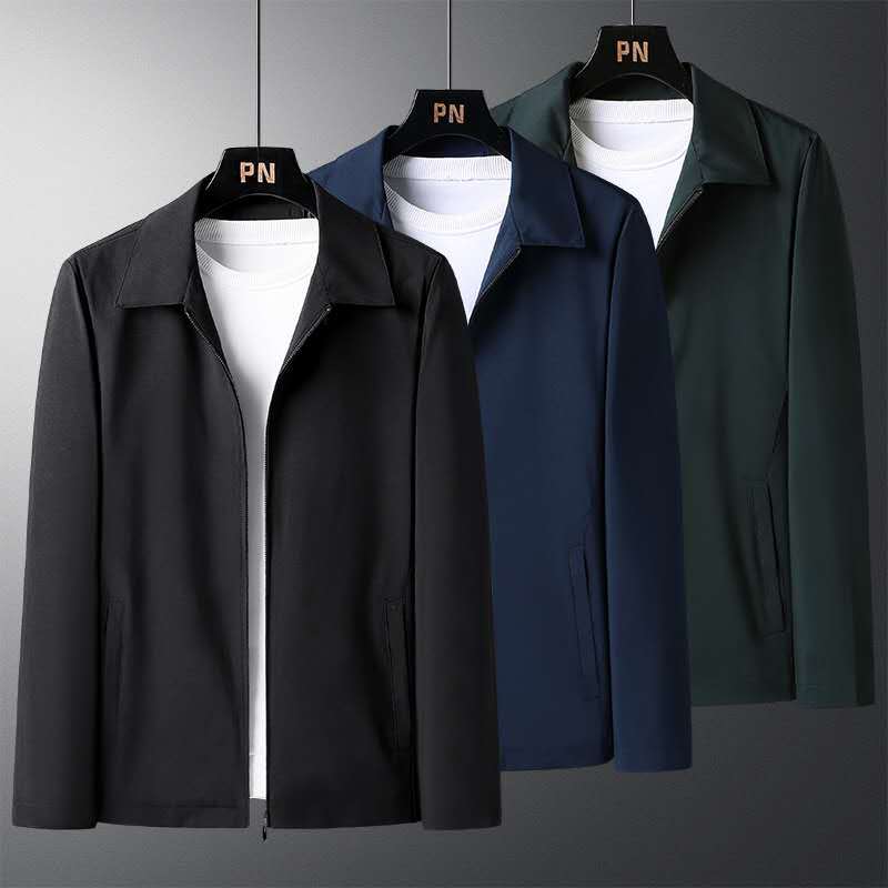 2026 New Style Middle-Aged Men's Jacket, Spring and Autumn New Lapel Jacket, Business Men's Clothing, Dad's Autumn Coat, Trendy Top