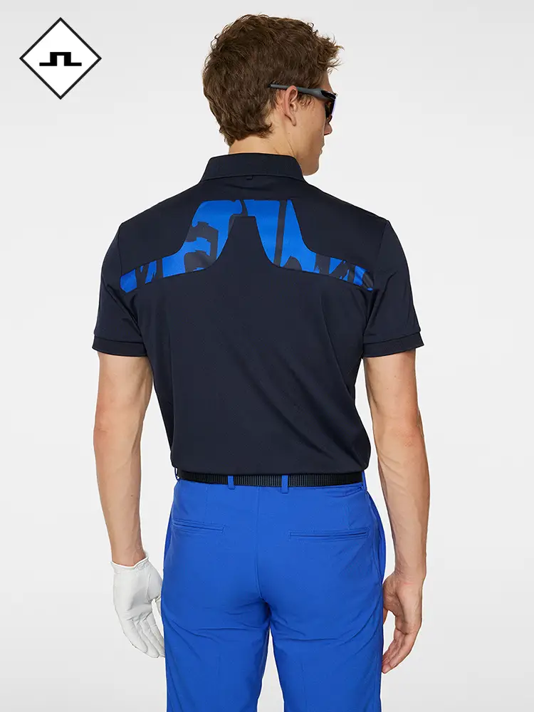 Jlindeberg Spring and Summer New arrival Men Golf Sports Plaid Fashion Short Sleeve Polo Shirt