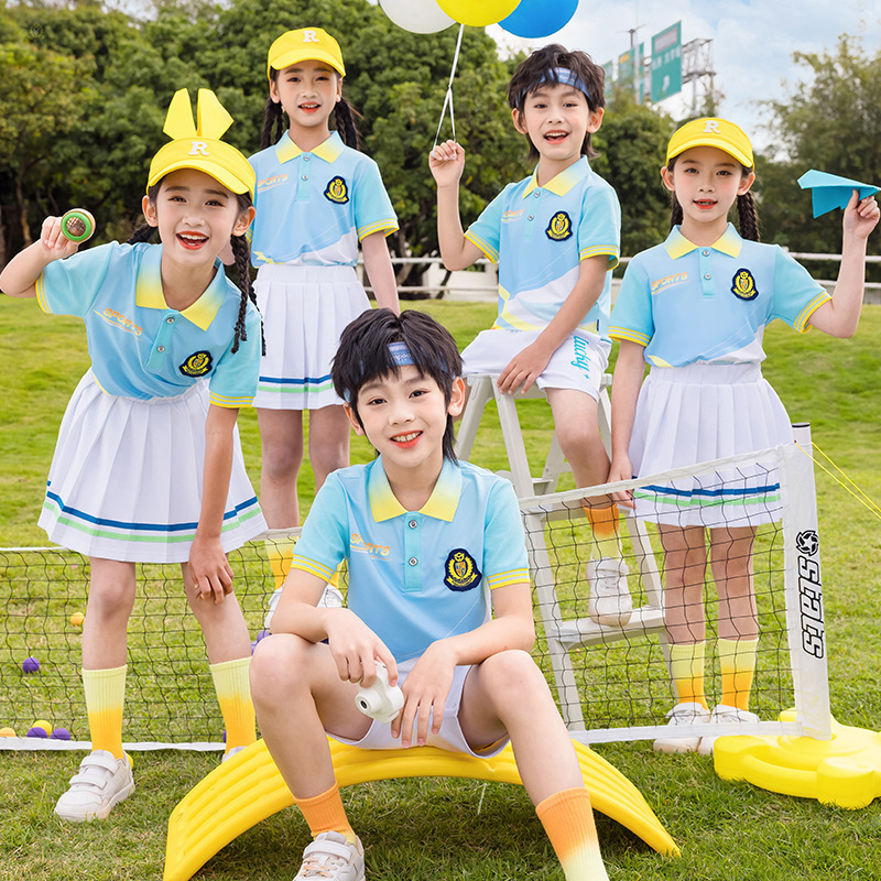 First Grade Kidsren's Class Uniforms, Primary School Uniforms, Spring and Autumn Rainbow Sports Uniforms, Kindergarten Uniforms, Summer