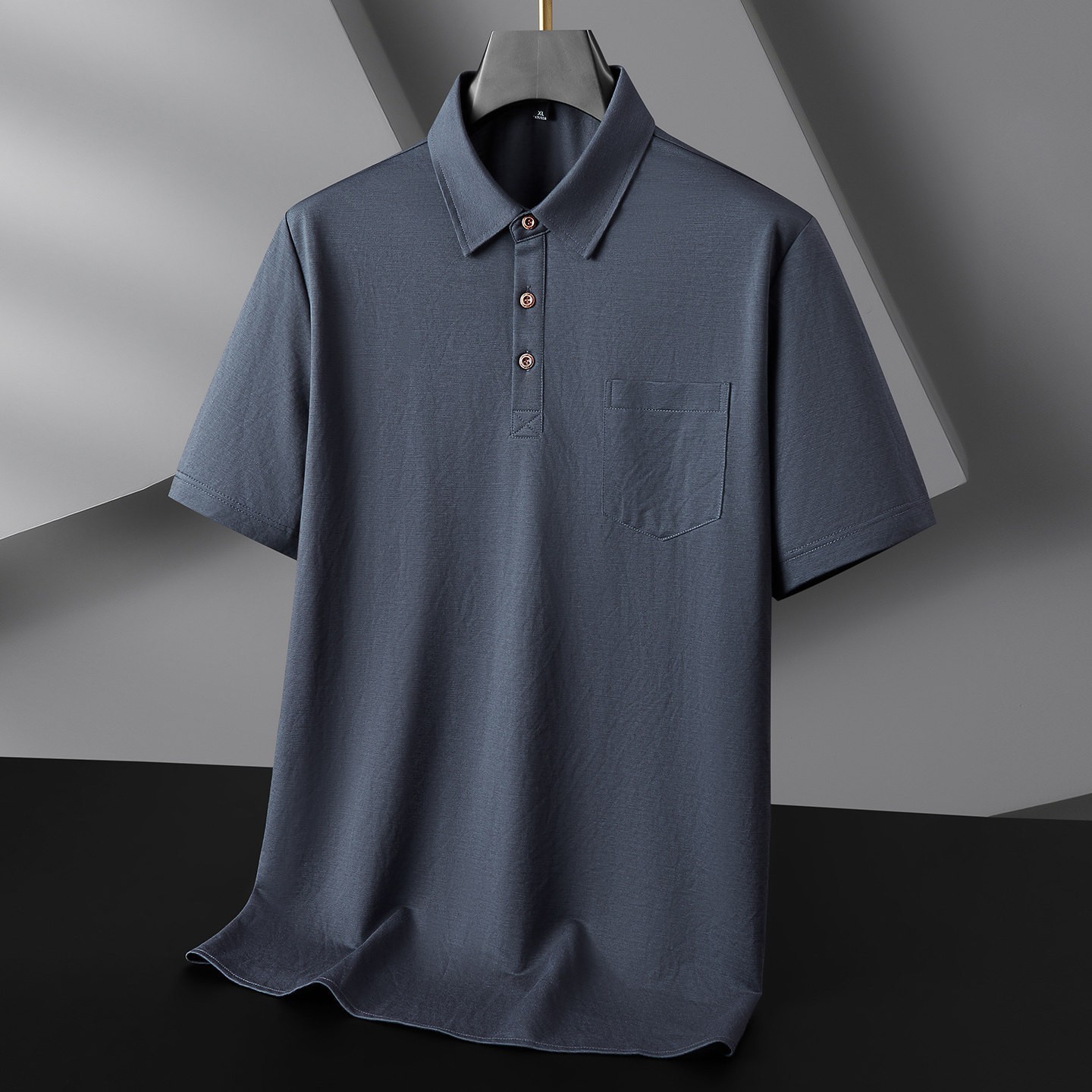Plus-Size Men's Cotton-Linen Short-Sleeve T-Shirt, Summer Versatile Collared Linen Tee