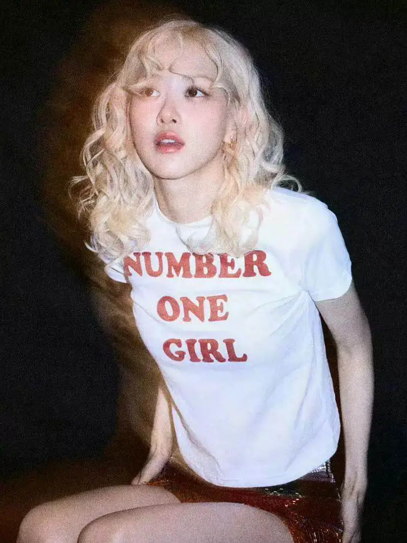 Rose Park Chae Young Number One Girl Same Style Short-Sleeved T-Shirt Women's 2025 New Base Shirt Top