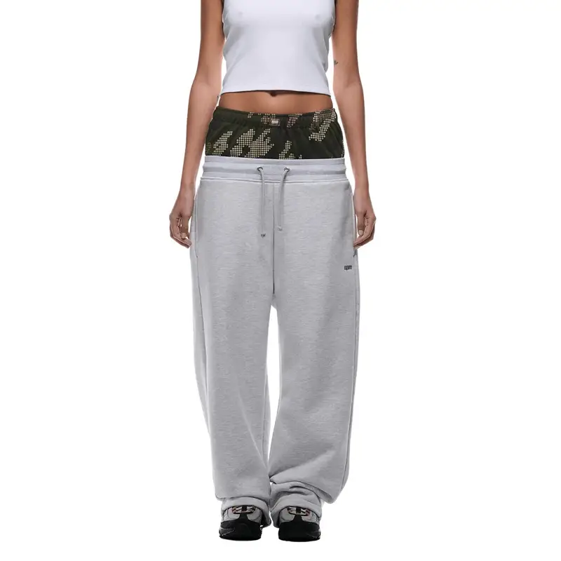 European and American 2025 Ins fashion brand double waist headband pants, street hip-hop men's and women's straight leg loose casual pants