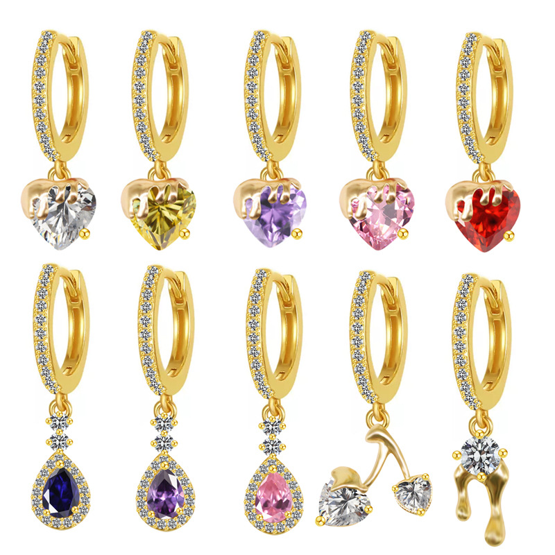 Gabby European and American Cross-Border Heart-Shaped Eyes Star Bee Nose Ring Ear Buckle Dual-Use Body Piercing Jewelry in Stock