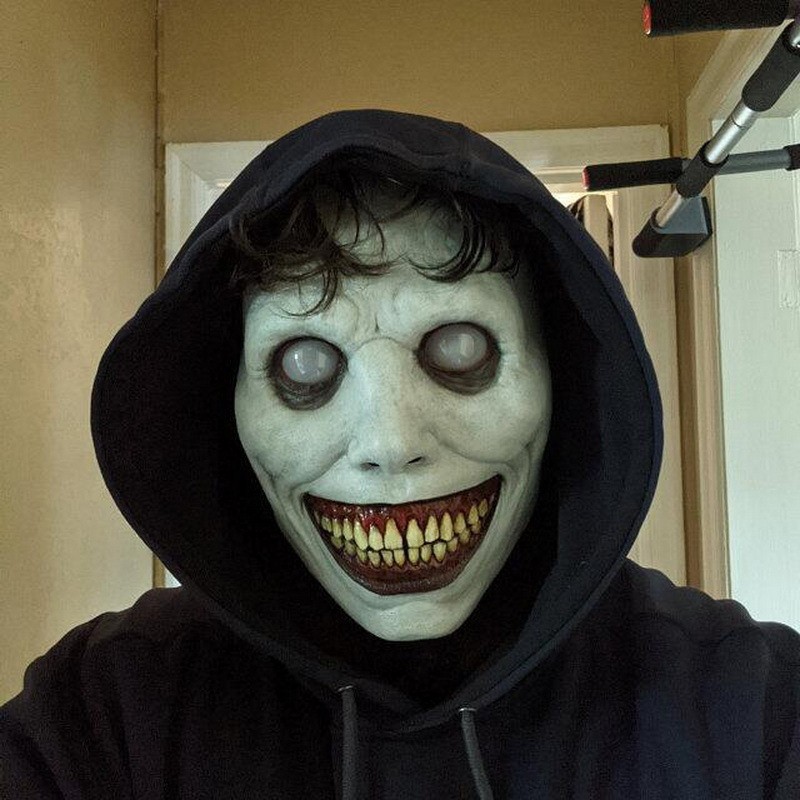 Cross-Border Smiling White-Faced Eye Devil Mask Skeleton Voldemort Halloween Horror Cosplay Exorcist Mask