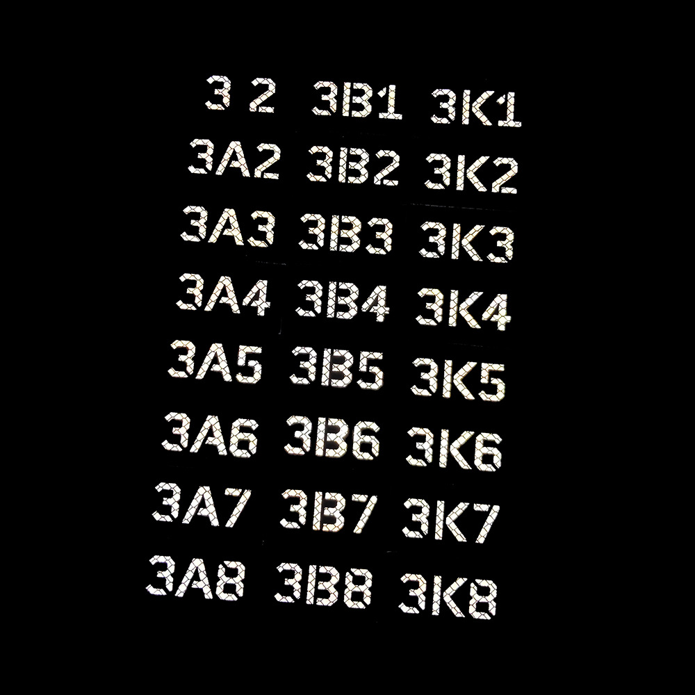 Paging Number 3A 3B 3K Serial Number Reflective Velcro Armband Badge Military Fan Tactical Helmet Badge Identification Badge