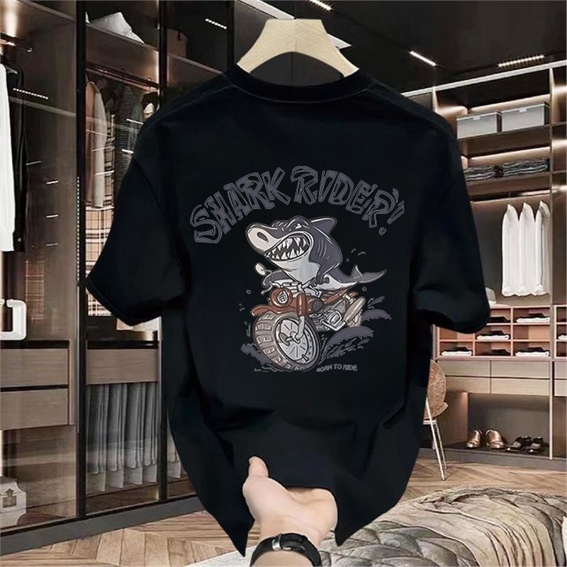 Extra Large Size Short-sleeved T-shirt Men's Hong Kong-style Trendy All-match Ins Hip-hop T-shirt Summer Student's Half-sleeved Top