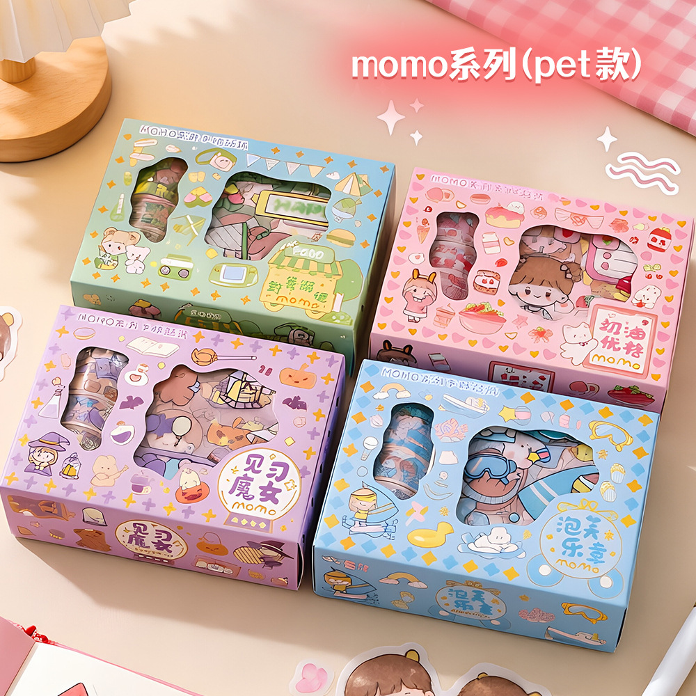 Creative cute pet hand account tape suit MOMO sauce ins hand account sticker DIY handmade decoration material sticker