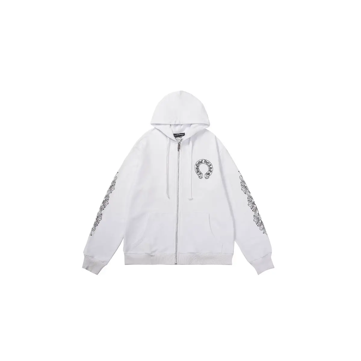 High Version Ch Early Spring New Cross Scroll Simple Classic Hooded Sweatshirt Zipper Sweatshirt