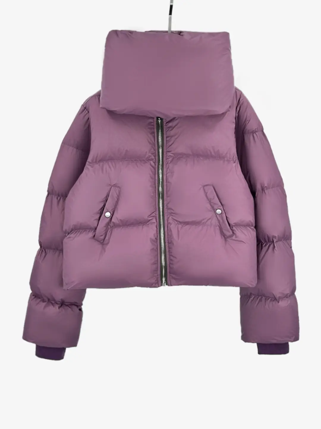 Dark Pioneer Ro Style 90 White Duck down Thickened Puffy Neck Warmer Pocket Bread Coat down Jacket Unisex