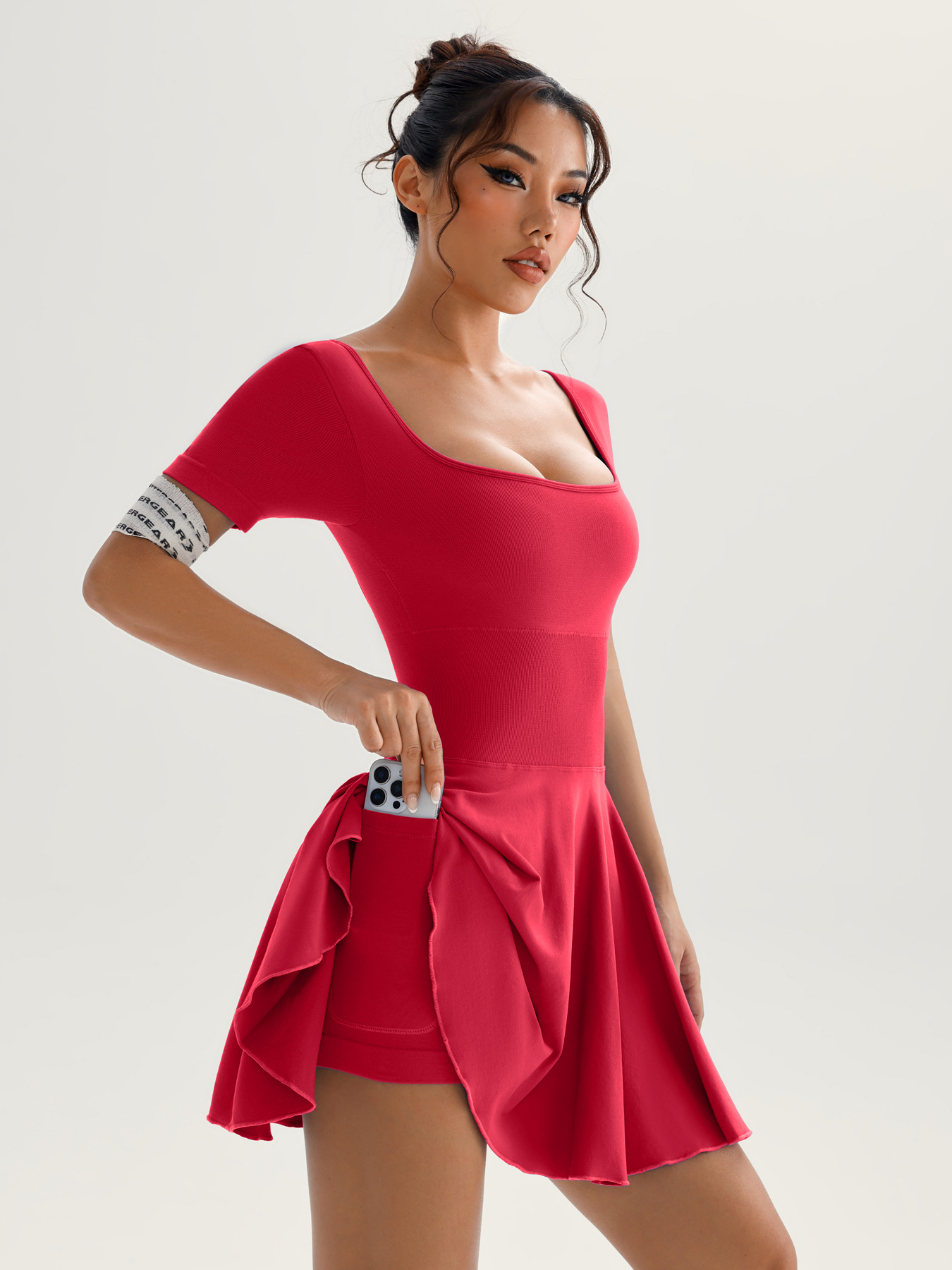 New Cross-Border Sexy Backless Golf Tennis Dress One-Piece Running Sports Anti-Exposure Yoga Fitness Short Skirt