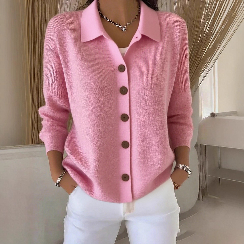 2026 European and American Cross-Border Knitted Cardigan Buttoned Women's Sweater Coat Autumn and Winter New Solid Color Casual Fashion Women's Clothing