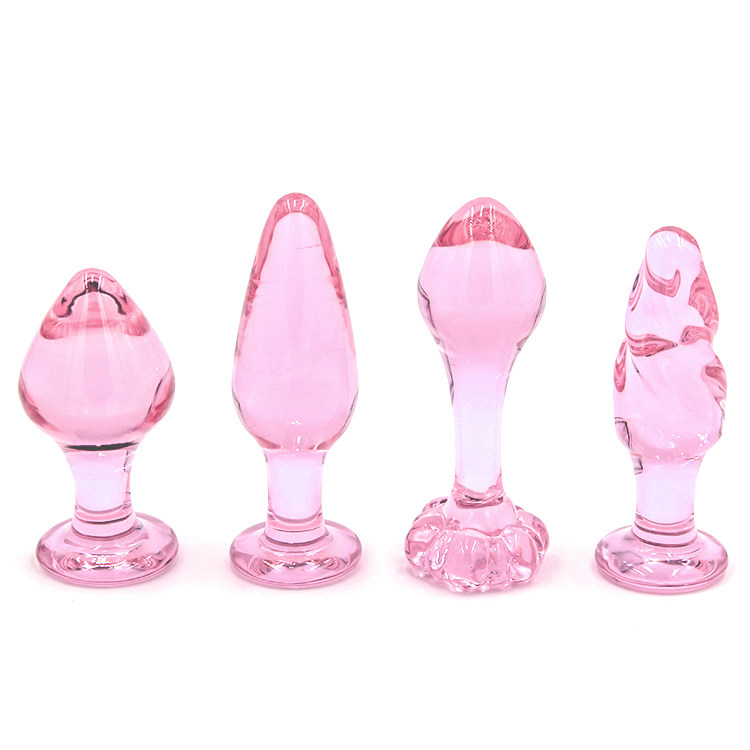 Pink Crystal Glass Anal Plug, Female Products for Outdoor Use, Anal Expansion and Insertion, Male Anal Stimulation, Sex Toys
