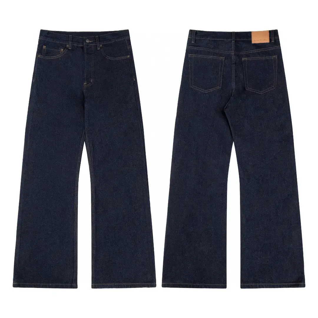 Ac Style American Retro Distressed 2021m Washed Jeans for Men and Women, Loose Straight-Leg Micro-Flared Long Pants